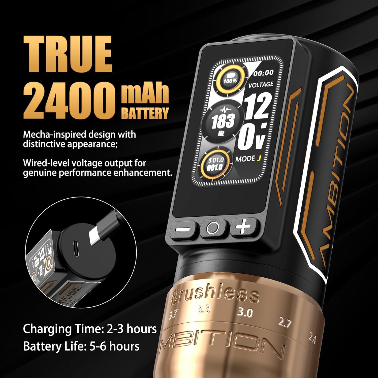 Tattoo Kit | Ambition Ninja Max 280 Wireless Tattoo Machine Kit