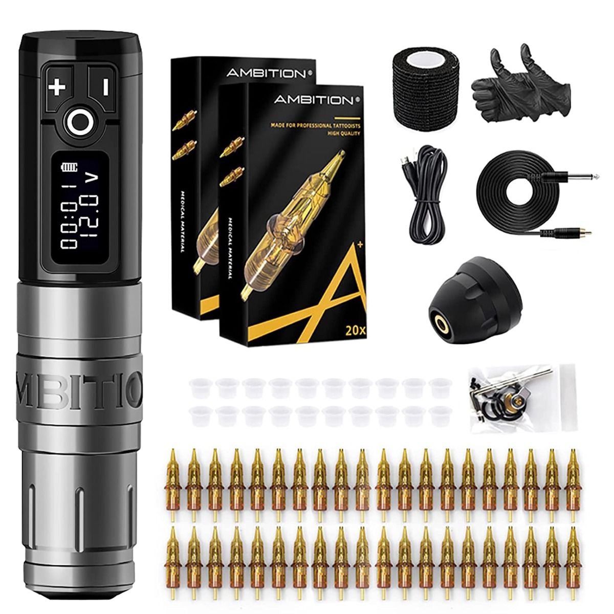 Tattoo Kit | Ambition Storm Wand Wireless Tattoo Machine kit