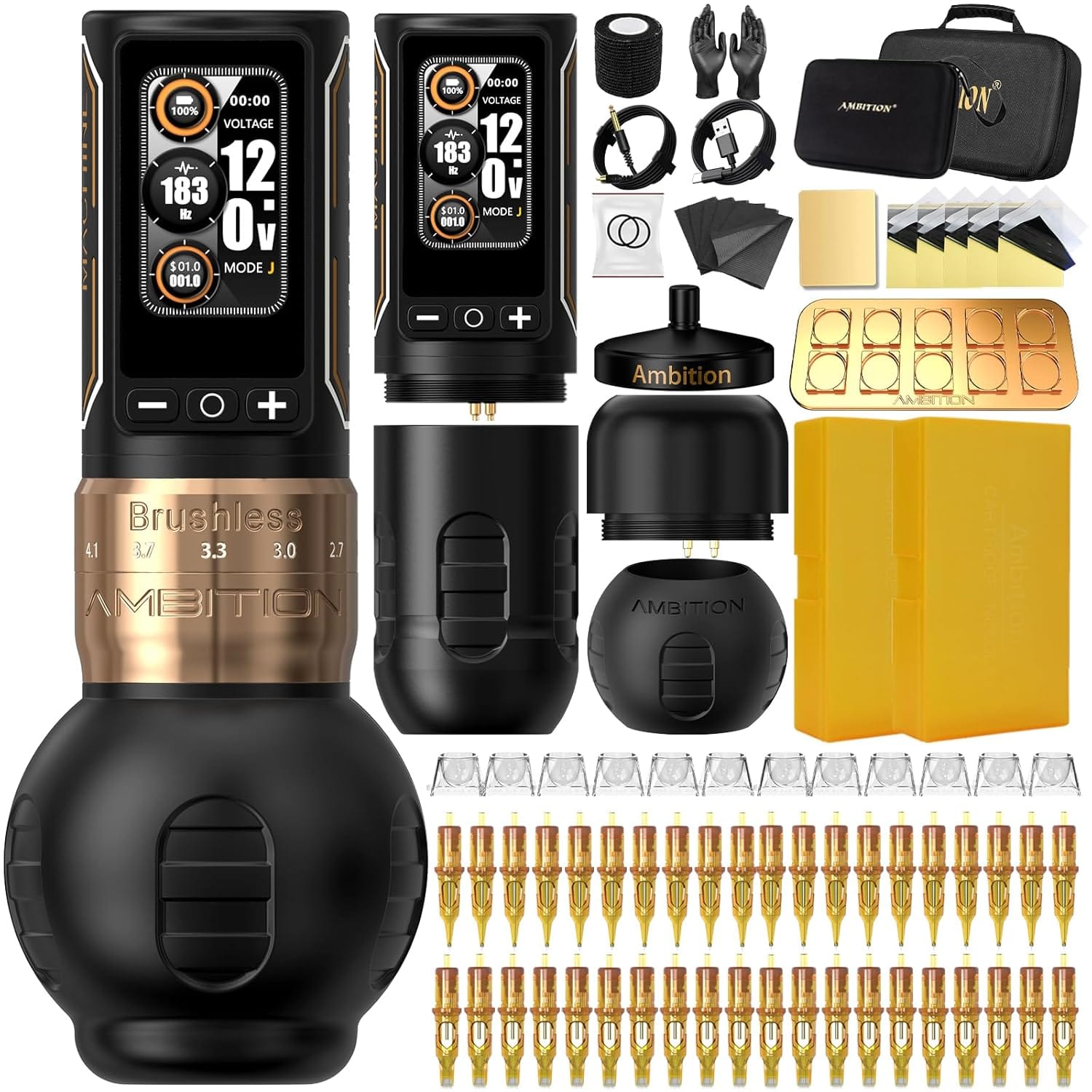 Tattoo Kit | Ambition Ninja Max 280 Wireless Tattoo Machine Kit