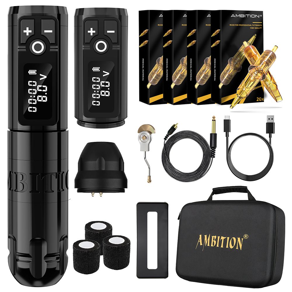 Tattoo Kit | Ambition Soldier Wireless Tattoo Machine Kit